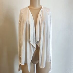 Lilly Pulitzer Draped Colony Cardigan Open Front Waterfall Resort White Medium
